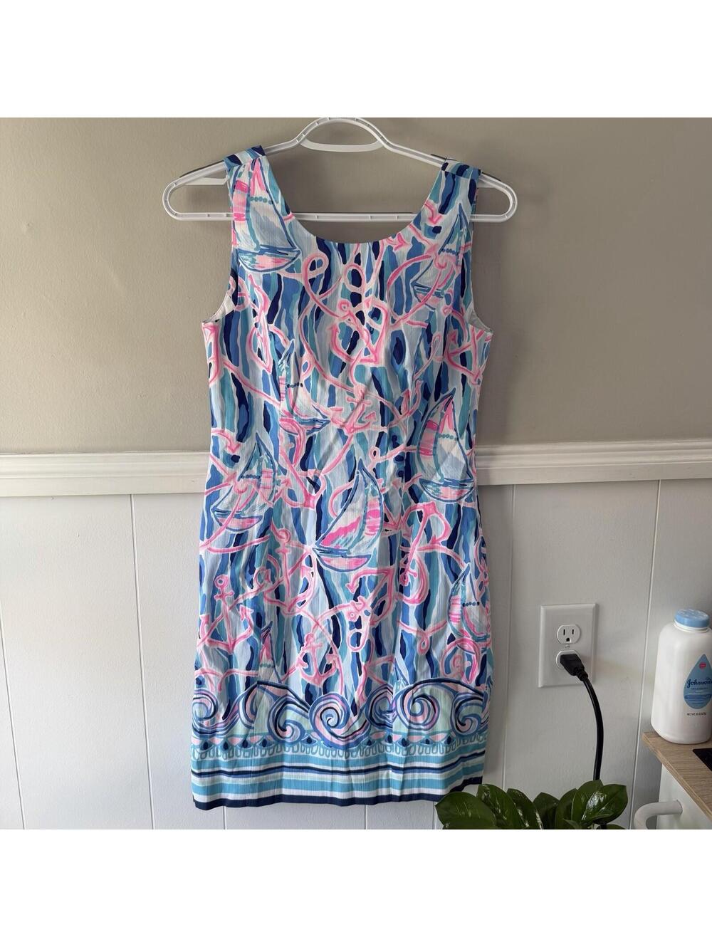 Lilly Pulitzer Mila Stretch Shift Dress in Reel Nauti Size 00 Nautical Preppy